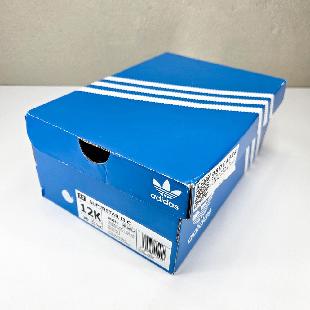 adidas Superstar II Kids 12K Black White JH9981 Brand New in Box - Picture 10 of 11
